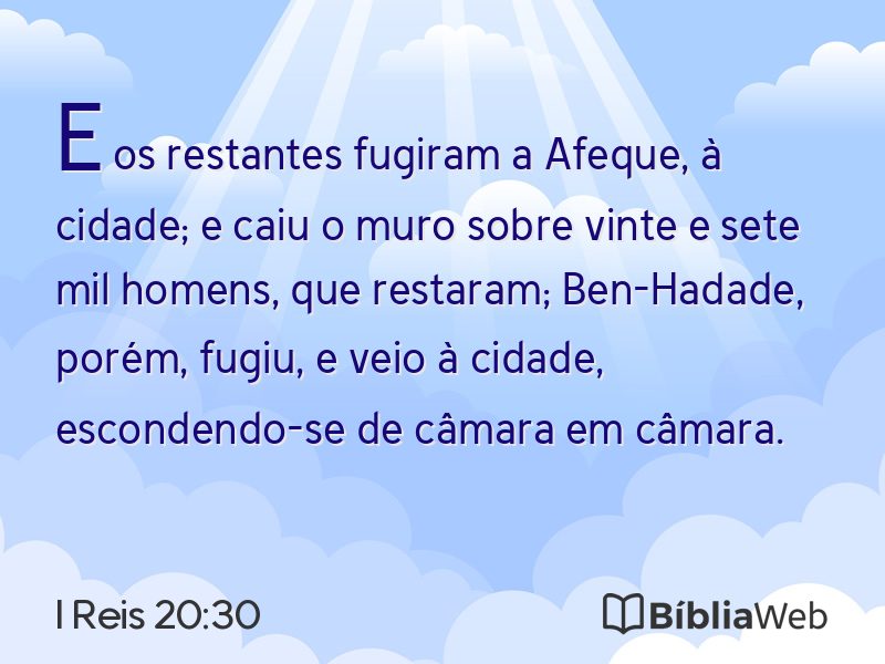I Reis 20:30 em imagem para compartilhar