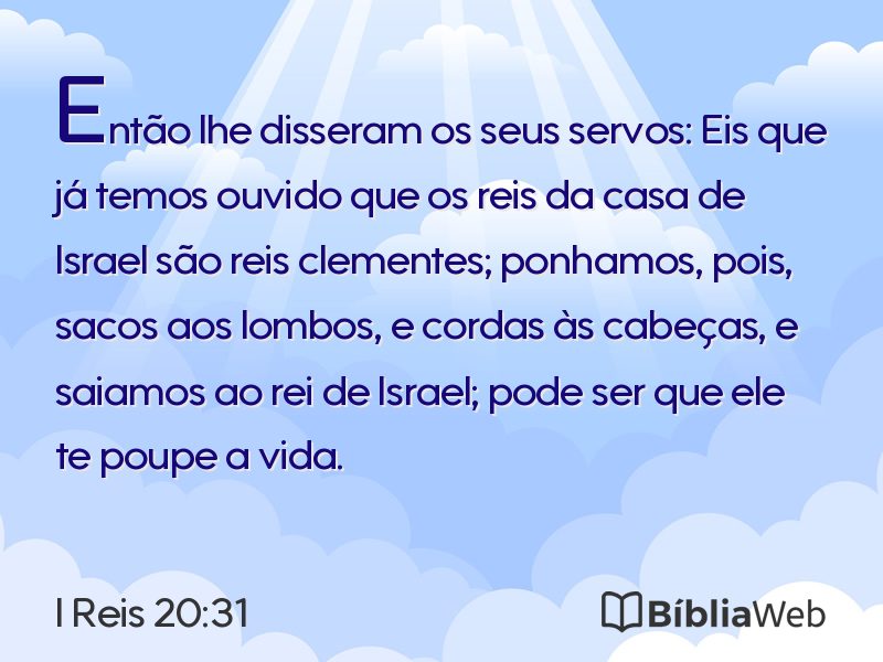 I Reis 20:31 em imagem para compartilhar