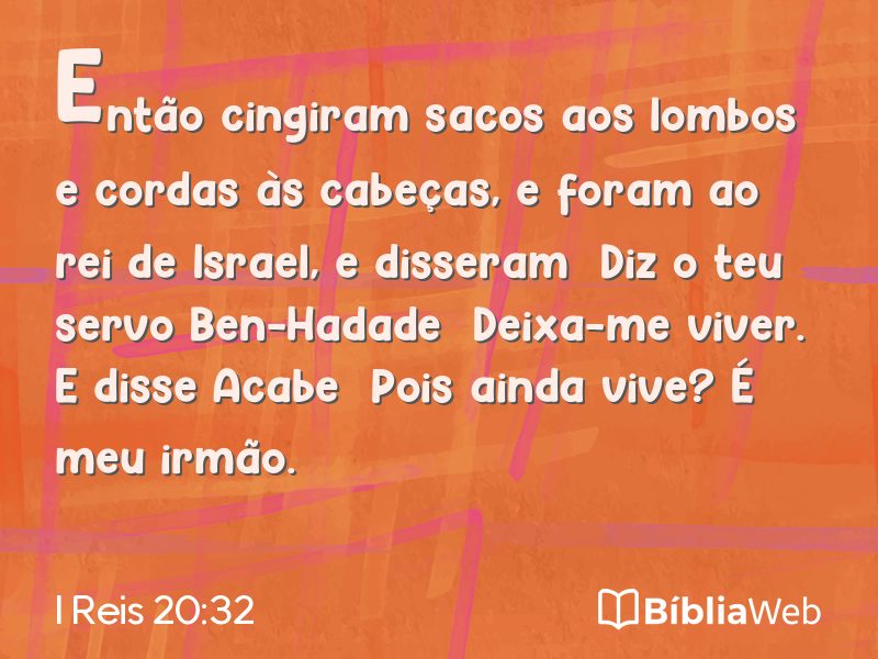 I Reis 20:32 em imagem para compartilhar