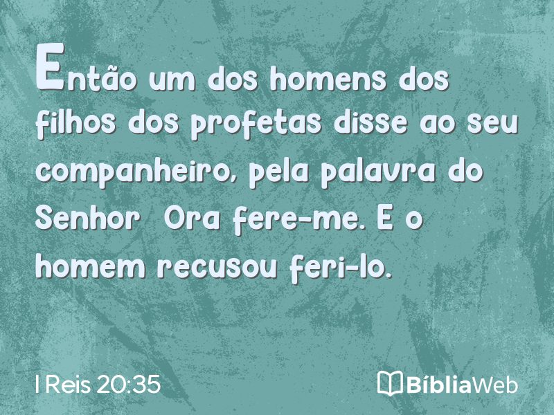 I Reis 20:35 em imagem para compartilhar