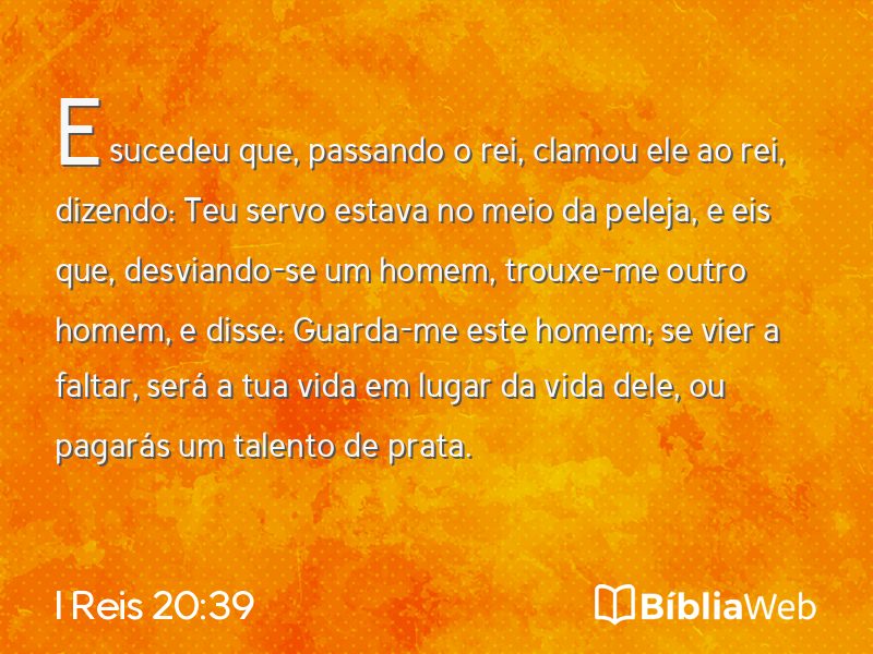 I Reis 20:39 em imagem para compartilhar
