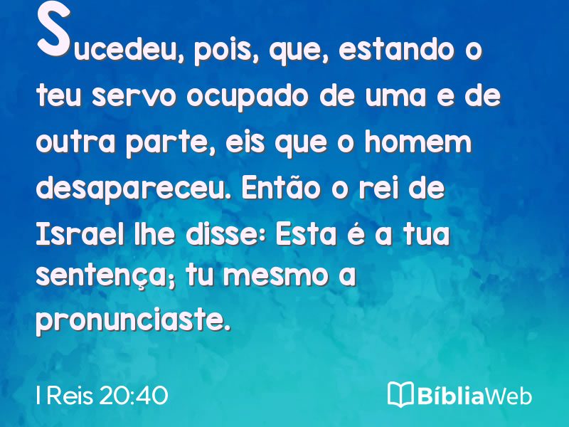 I Reis 20:40 em imagem para compartilhar