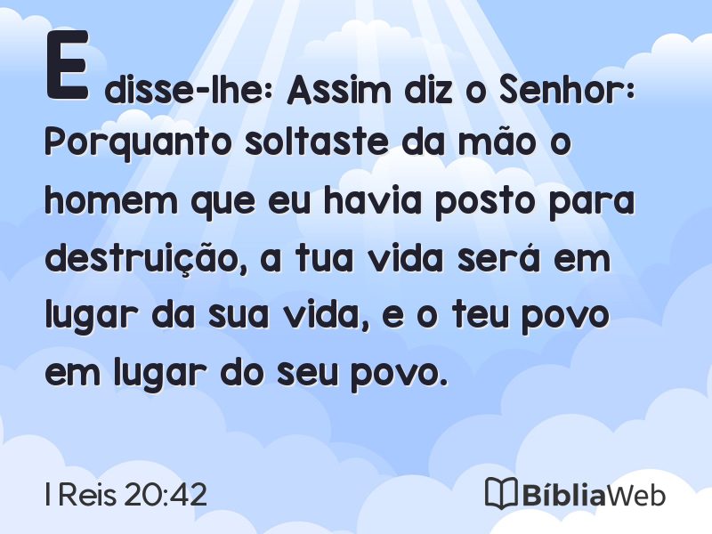 I Reis 20:42 em imagem para compartilhar
