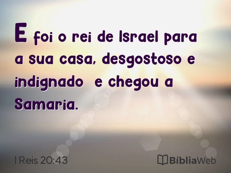 I Reis 20:43 em imagem para compartilhar
