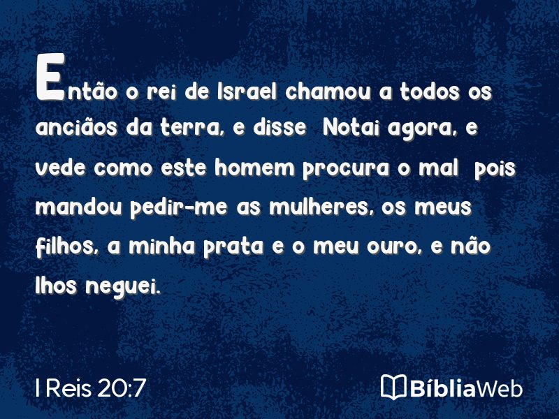 I Reis 20:7 em imagem para compartilhar