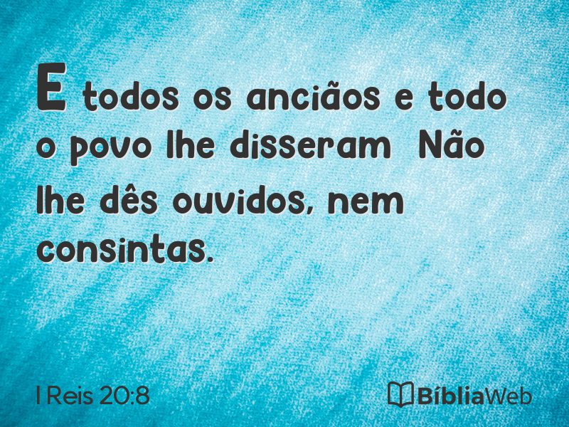 I Reis 20:8 em imagem para compartilhar