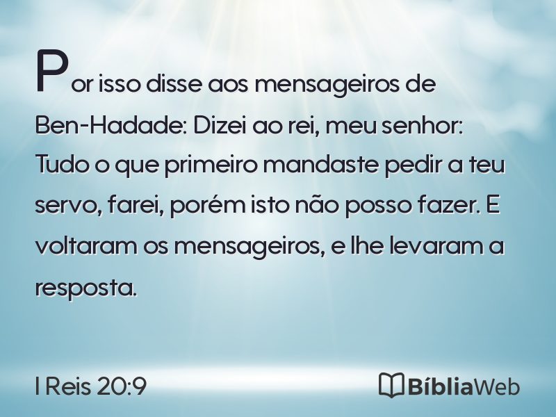 I Reis 20:9 em imagem para compartilhar