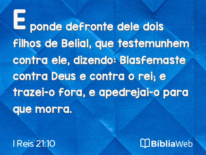 I Reis 21:10 em imagem para compartilhar