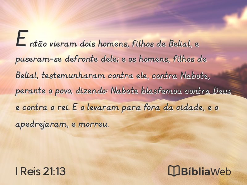 I Reis 21:13 em imagem para compartilhar