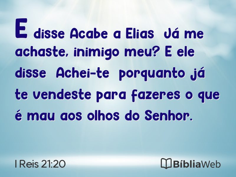 I Reis 21:20 em imagem para compartilhar