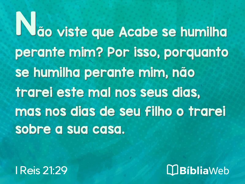 I Reis 21:29 em imagem para compartilhar