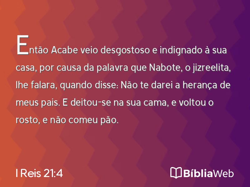 I Reis 21:4 em imagem para compartilhar
