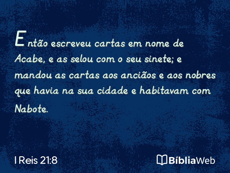 I Reis 21:8 em imagem para compartilhar