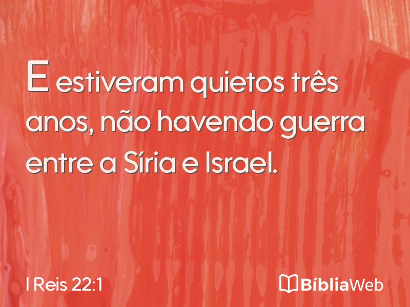 I Reis 22:1 em imagem para compartilhar