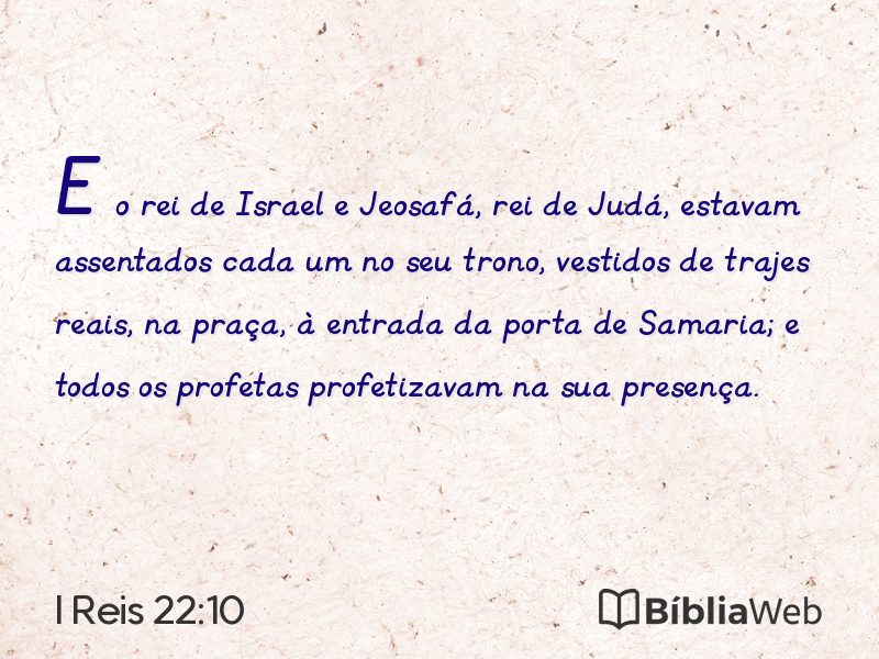 I Reis 22:10 em imagem para compartilhar
