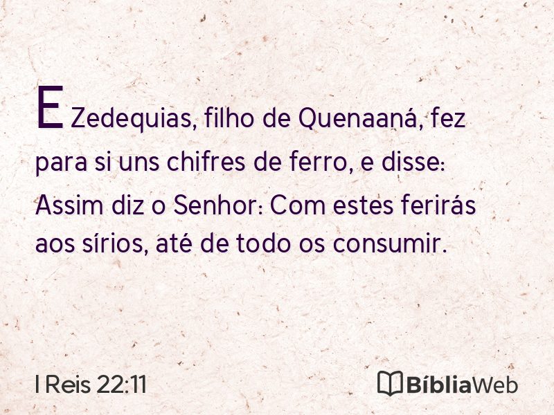 I Reis 22:11 em imagem para compartilhar