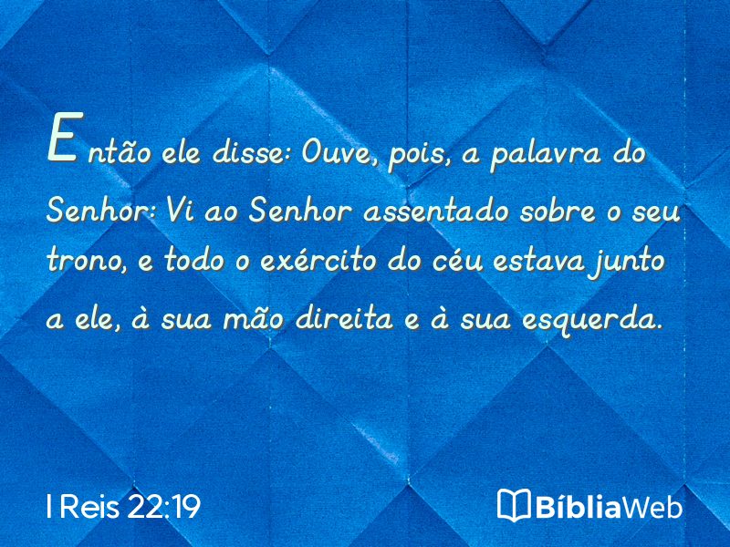 I Reis 22:19 em imagem para compartilhar