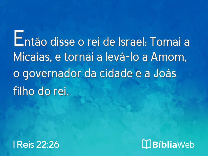 I Reis 22:26 em imagem para compartilhar