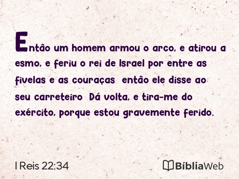 I Reis 22:34 em imagem para compartilhar