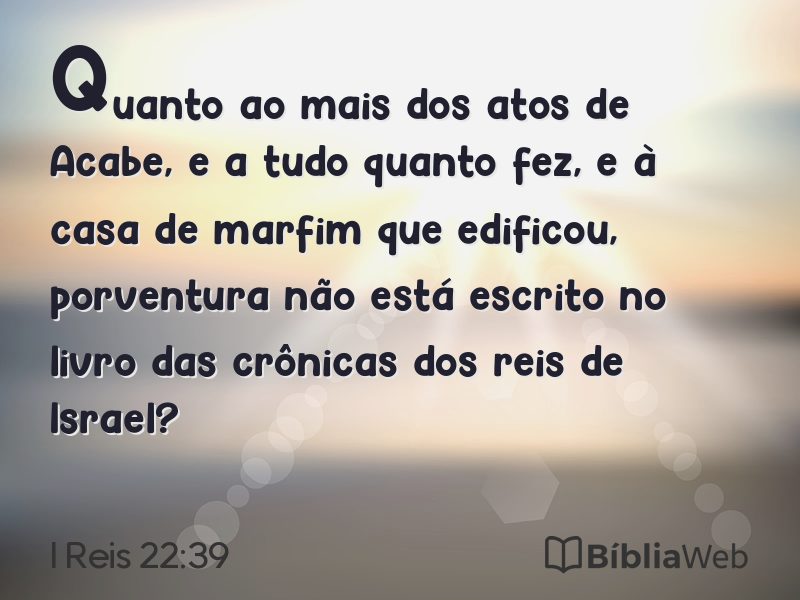 I Reis 22:39 em imagem para compartilhar