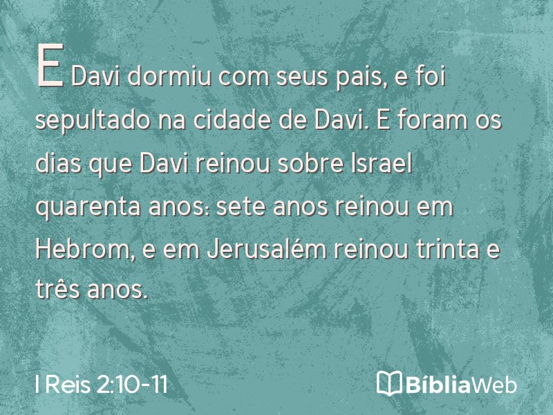 I Reis 2:10-11 em imagem para compartilhar