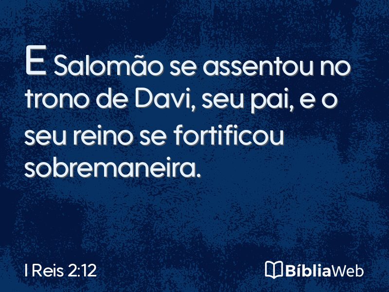 I Reis 2:12 em imagem para compartilhar