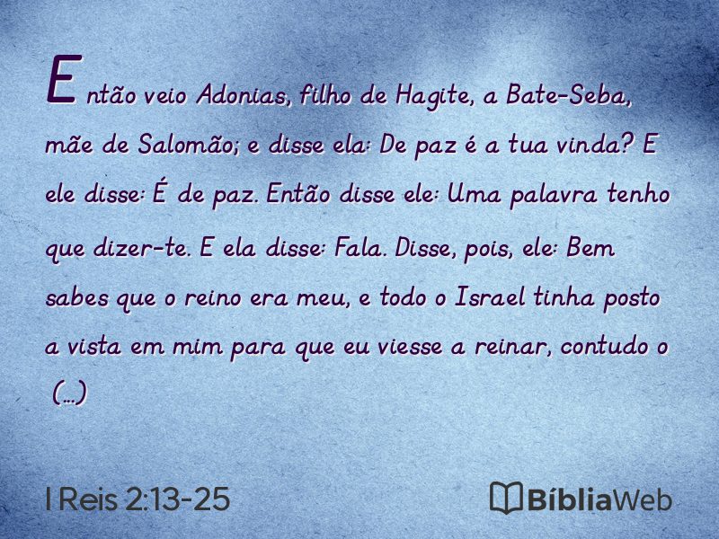 I Reis 2:13-25 em imagem para compartilhar