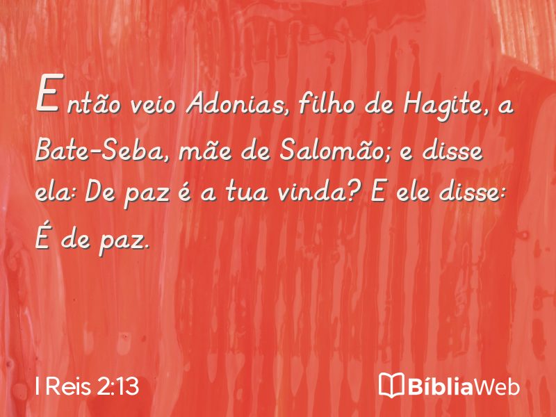 I Reis 2:13 em imagem para compartilhar