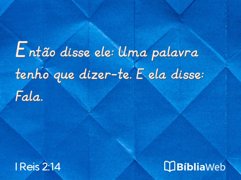 I Reis 2:14 em imagem para compartilhar