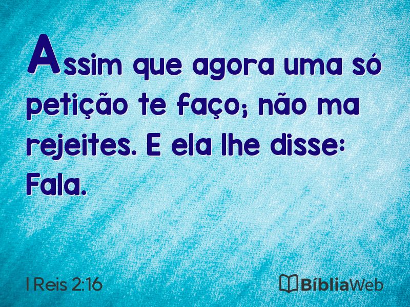 I Reis 2:16 em imagem para compartilhar