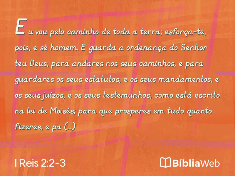 I Reis 2:2-3 em imagem para compartilhar