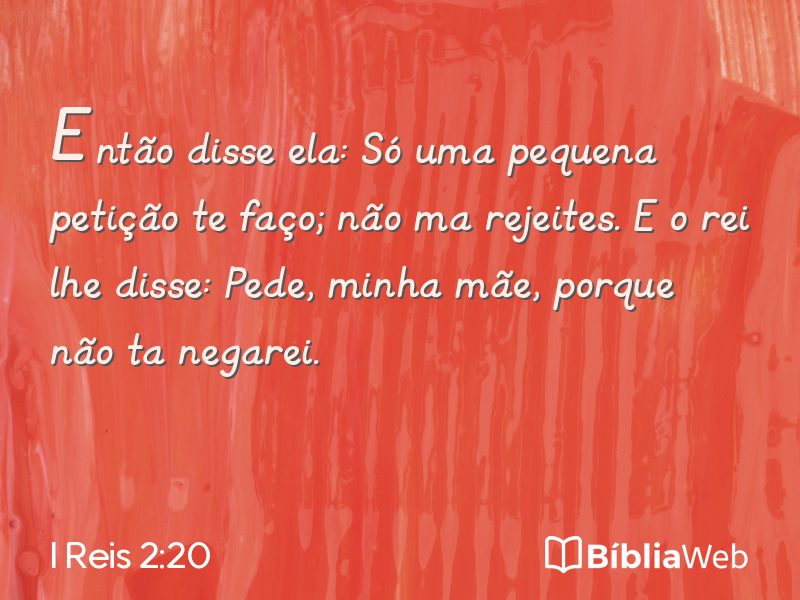 I Reis 2:20 em imagem para compartilhar