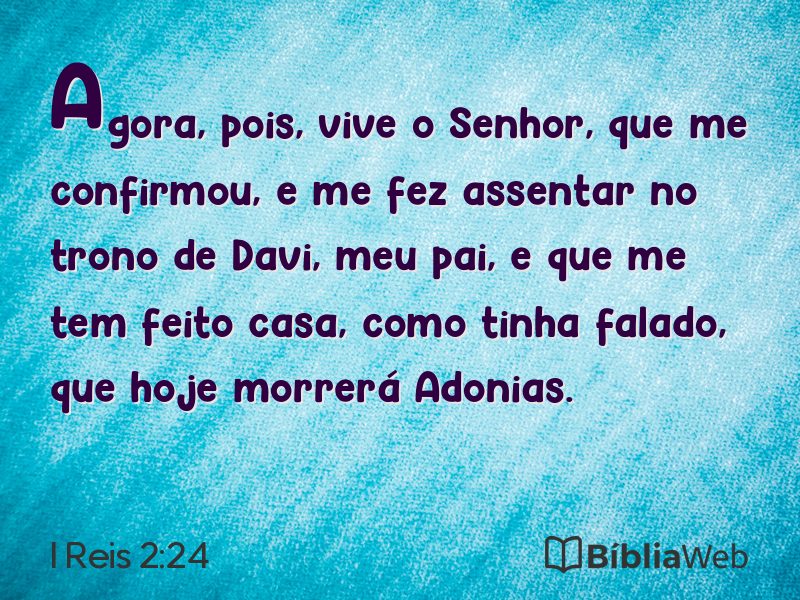 I Reis 2:24 em imagem para compartilhar
