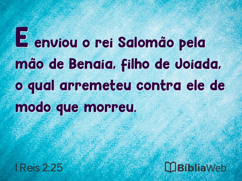 I Reis 2:25 em imagem para compartilhar
