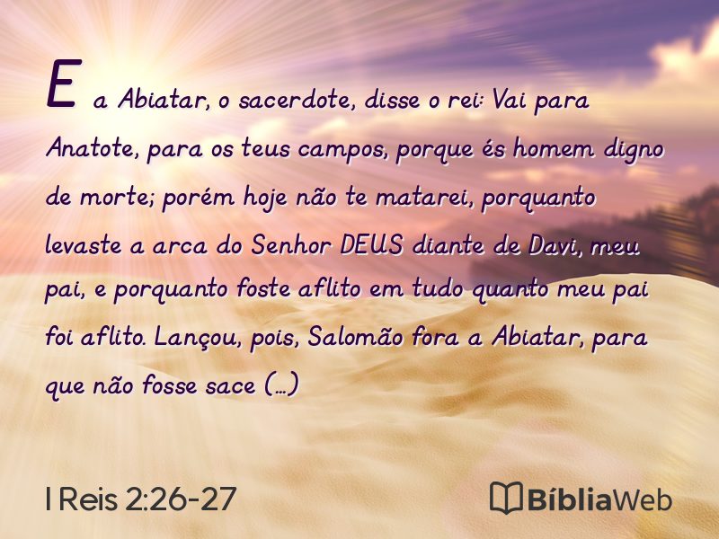 I Reis 2:26-27 em imagem para compartilhar
