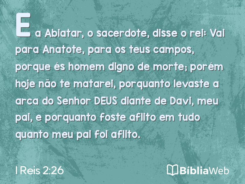 I Reis 2:26 em imagem para compartilhar