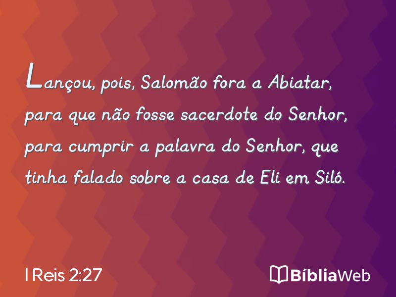 I Reis 2:27 em imagem para compartilhar