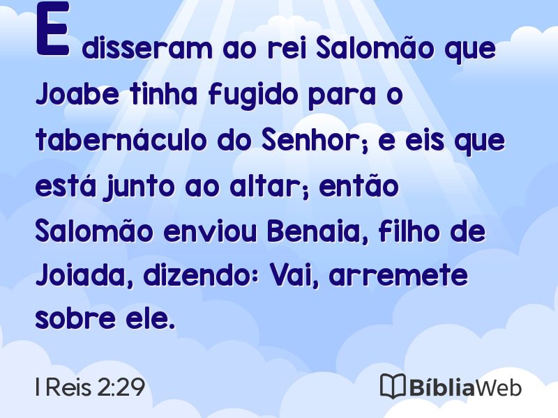 I Reis 2:29 em imagem para compartilhar