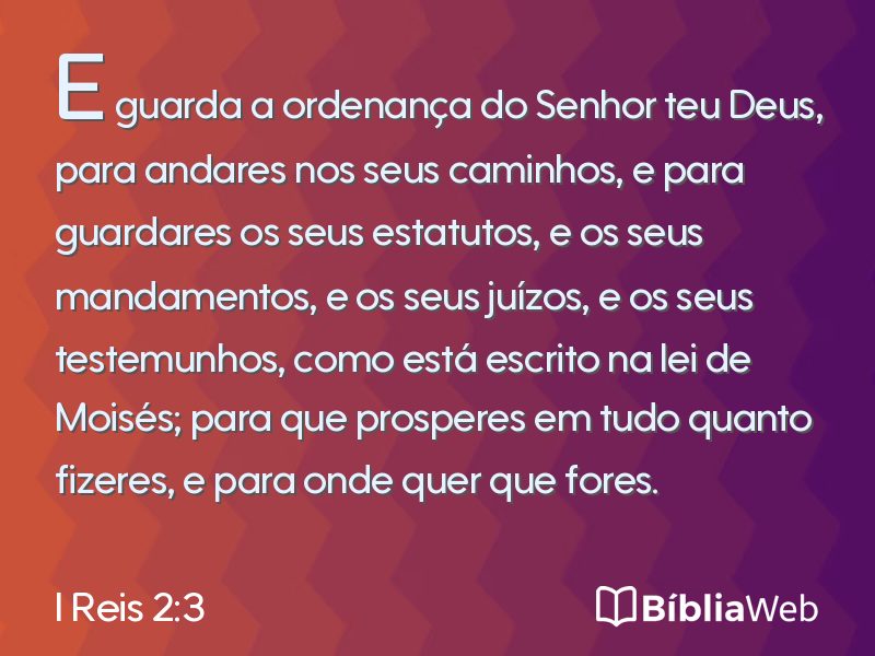I Reis 2:3 em imagem para compartilhar