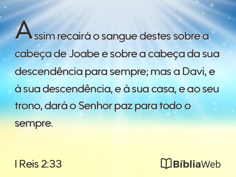 I Reis 2:33 em imagem para compartilhar