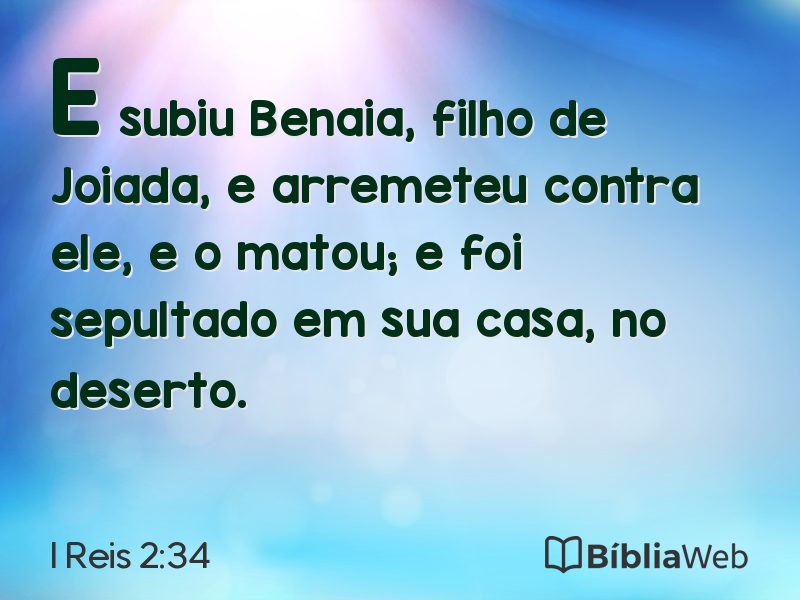 I Reis 2:34 em imagem para compartilhar