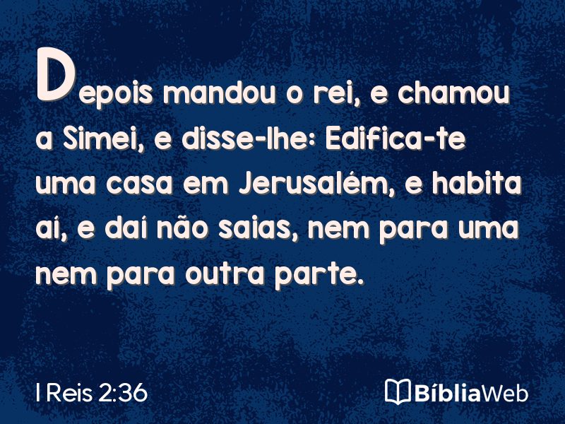 I Reis 2:36 em imagem para compartilhar