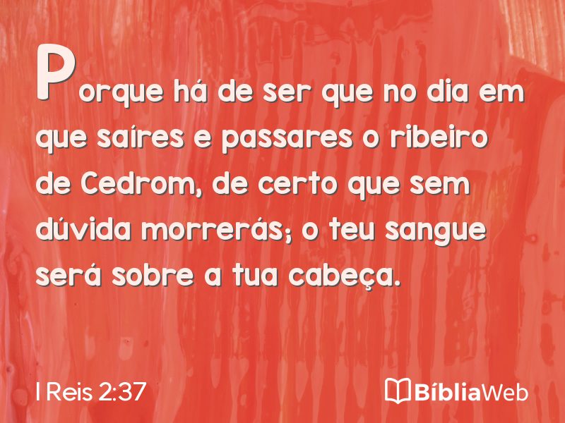 I Reis 2:37 em imagem para compartilhar