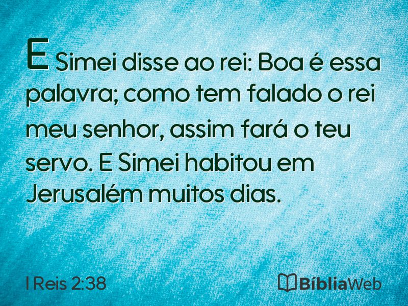 I Reis 2:38 em imagem para compartilhar