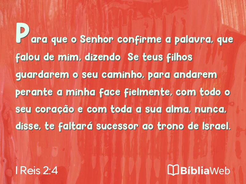 I Reis 2:4 em imagem para compartilhar