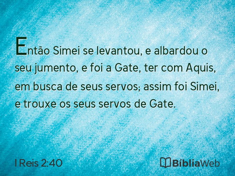 I Reis 2:40 em imagem para compartilhar