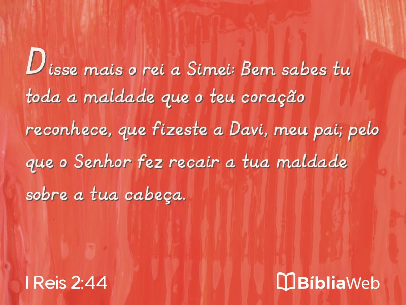 I Reis 2:44 em imagem para compartilhar