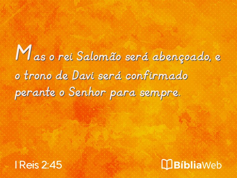 I Reis 2:45 em imagem para compartilhar