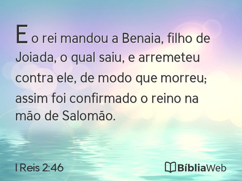 I Reis 2:46 em imagem para compartilhar