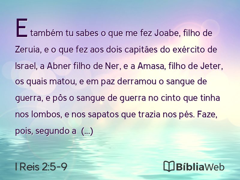 I Reis 2:5-9 em imagem para compartilhar